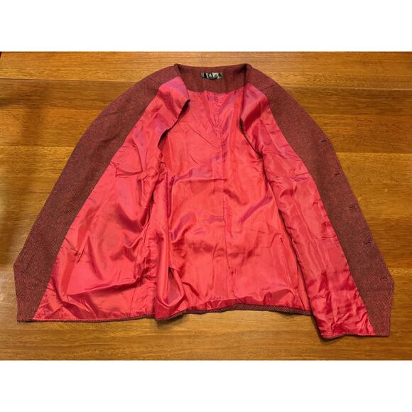 Large Red Herringbone Vest For Under Tuxedo Or Just To Dress Preppy - Picture 7 of 14